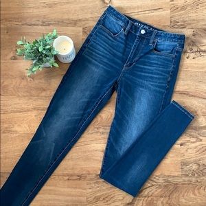 American Eagle Dark Wash Super Hi-Rise Jeggings